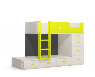 Bunk bed with 7 drawers